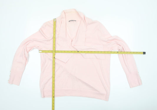 Laura Ashley Women’s Pink Cotton Cashmere Cowl Neck Jumper UK 20