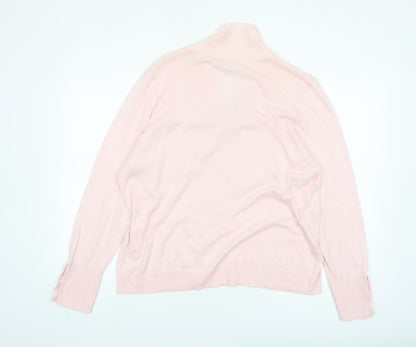 Laura Ashley Women’s Pink Cotton Cashmere Cowl Neck Jumper UK 20