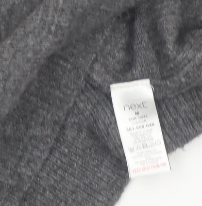 Next Womens Grey Star Embroidered Wool Blend Pullover Jumper Size M