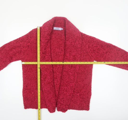 Honor Millburn Women’s Red Chunky Knit Open Cardigan Size 14-16