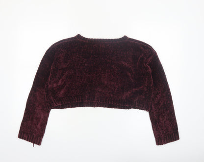 Forever 21 Women's Purple Velvet Long Sleeve Pullover Jumper Size S