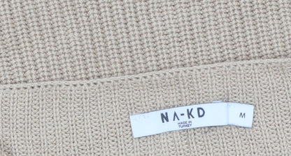 NA-KD Women’s Beige Chunky Knit Bell Sleeve Pullover Jumper Size M