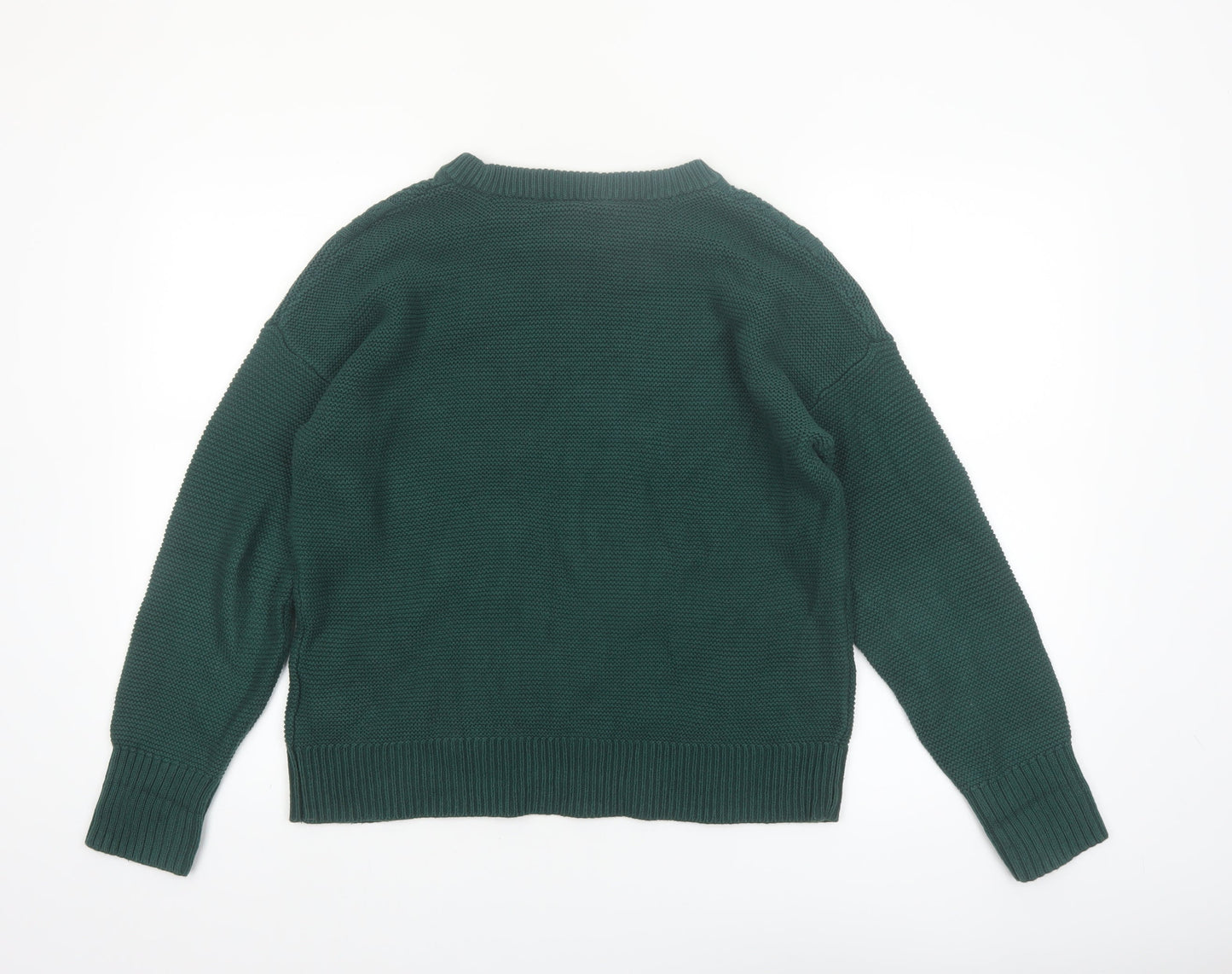 GAP Womens Green Cotton Cable Knit Jumper Size 12