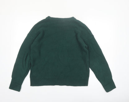 GAP Womens Green Cotton Cable Knit Jumper Size 12
