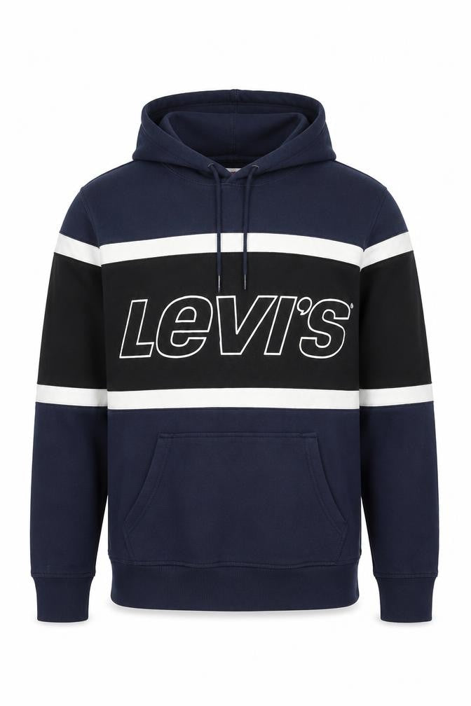 Levi's Men's Blue Logo Pullover Hoodie Size L Fleece
