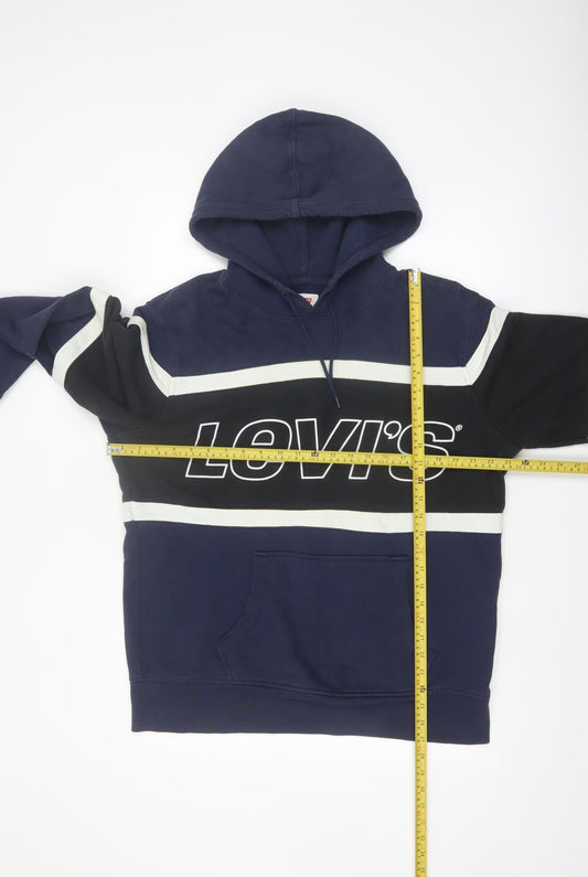 Levi's Men's Blue Logo Pullover Hoodie Size L Fleece