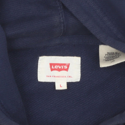 Levi's Men's Blue Logo Pullover Hoodie Size L Fleece