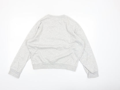 H&M Womens Grey XS Pullover Crew Neck Sweatshirt NEW YORK Print