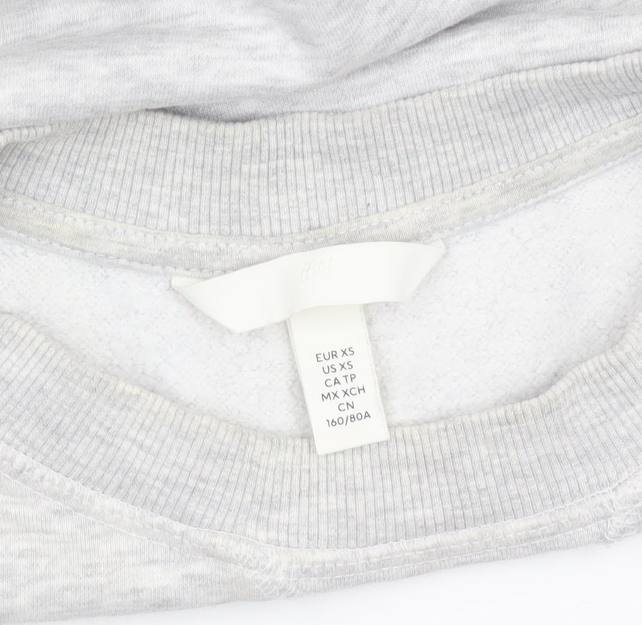 H&M Womens Grey XS Pullover Crew Neck Sweatshirt NEW YORK Print