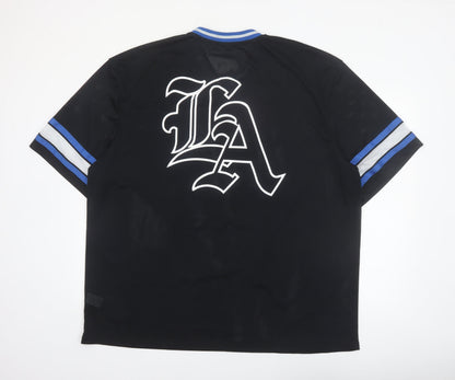 Primark Men’s Black 3XL Los Angeles Sports V-Neck T-Shirt