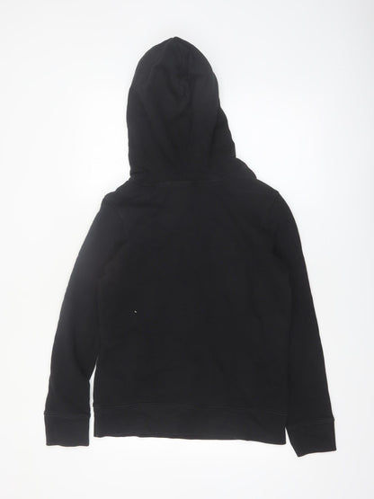 Adidas Womens Black Hooded Pullover Sweatshirt Size 8 Cotton Blend
