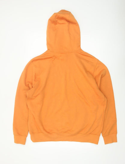 Nike Men's Orange Pullover Hoodie L Regular Fit Sportswear
