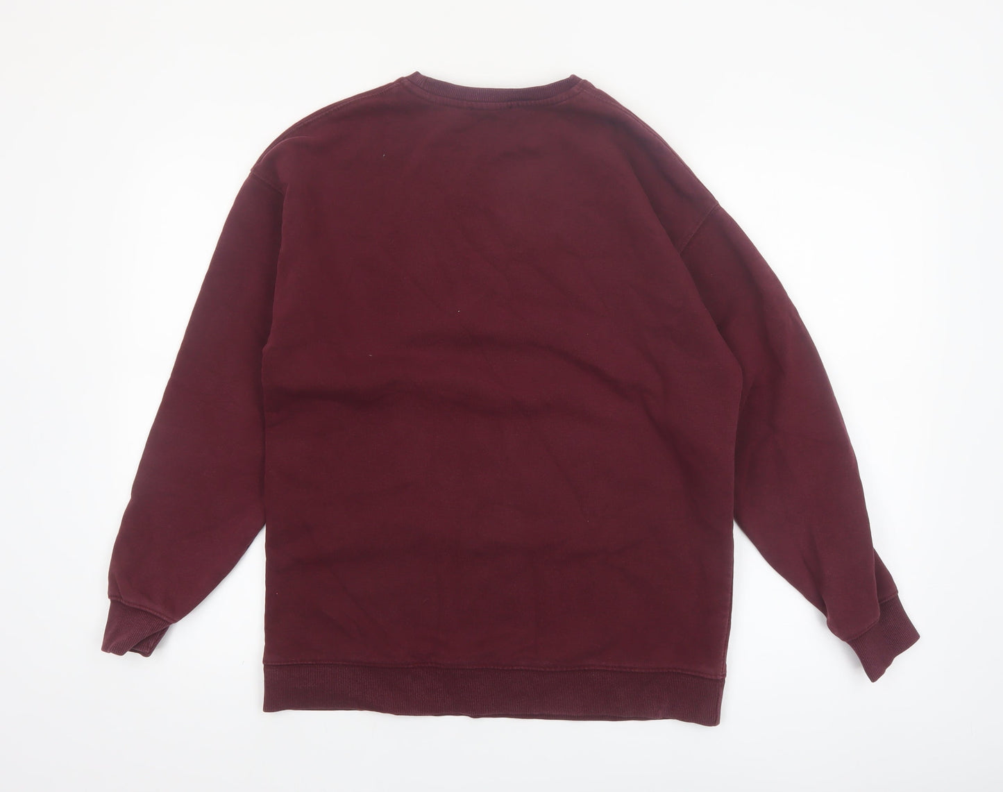 New Look Womens Burgundy Think Happy Pullover Sweatshirt Size S