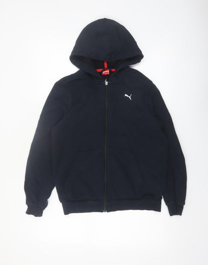 Puma Women’s Black Full Zip Hoodie UK 14 Cotton Blend Casual