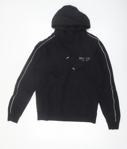 Nicce London Men's Black Small Pullover Hoodie with Logo