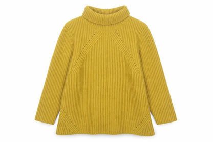 Monsoon Women Yellow Roll Neck Ribbed Knit Jumper Size 16