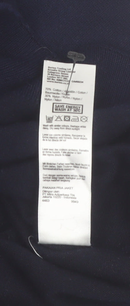Burton Menswear London Men's Blue V-Neck Cotton Jumper Size S
