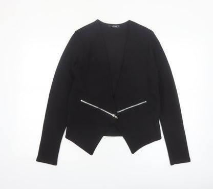 Quiz Women’s Black Zip Detail Slim Fit Blazer Jacket Size 10