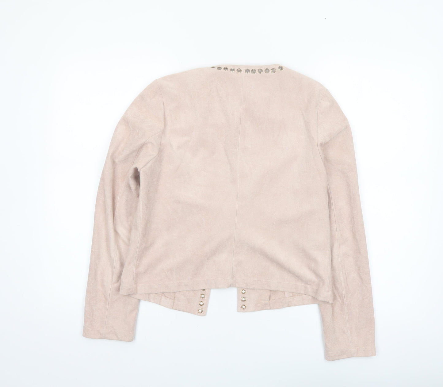 Atmosphere Womens Beige Studded Suede Look Jacket Size 8