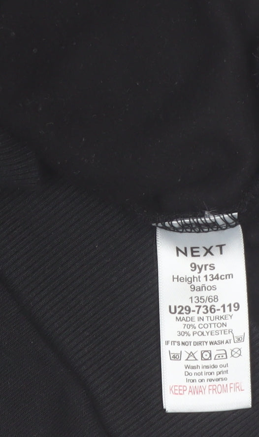 Next Boys Black Reindeer Graphic Pullover Sweatshirt 9 Years