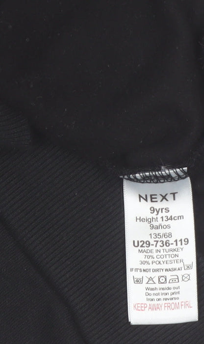 Next Boys Black Reindeer Graphic Pullover Sweatshirt 9 Years