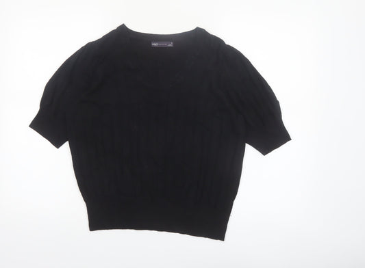 Marks and Spencer Women’s Black Size 16 Short Sleeve Knit Jumper