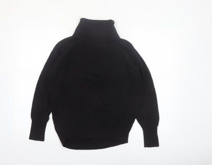 GAP Womens Black XS Roll Neck Merino Wool Jumper