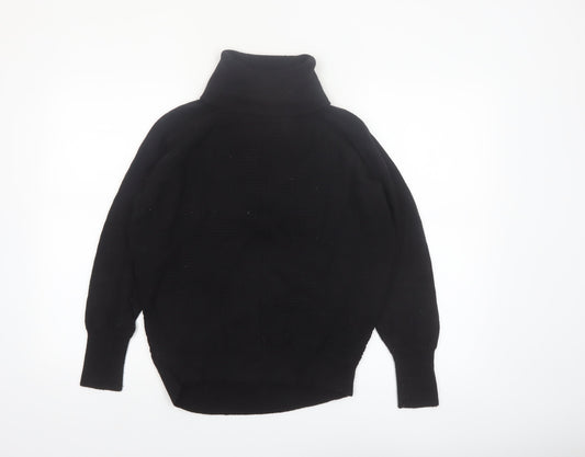 GAP Womens Black XS Roll Neck Merino Wool Jumper