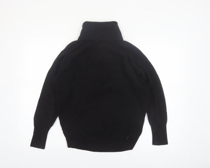 GAP Womens Black XS Roll Neck Merino Wool Jumper
