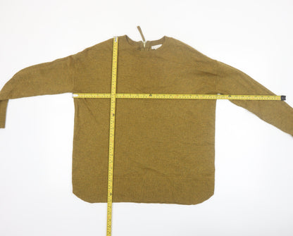 H&M Women Brown Wool Blend Crew Neck Pullover Jumper Size 8