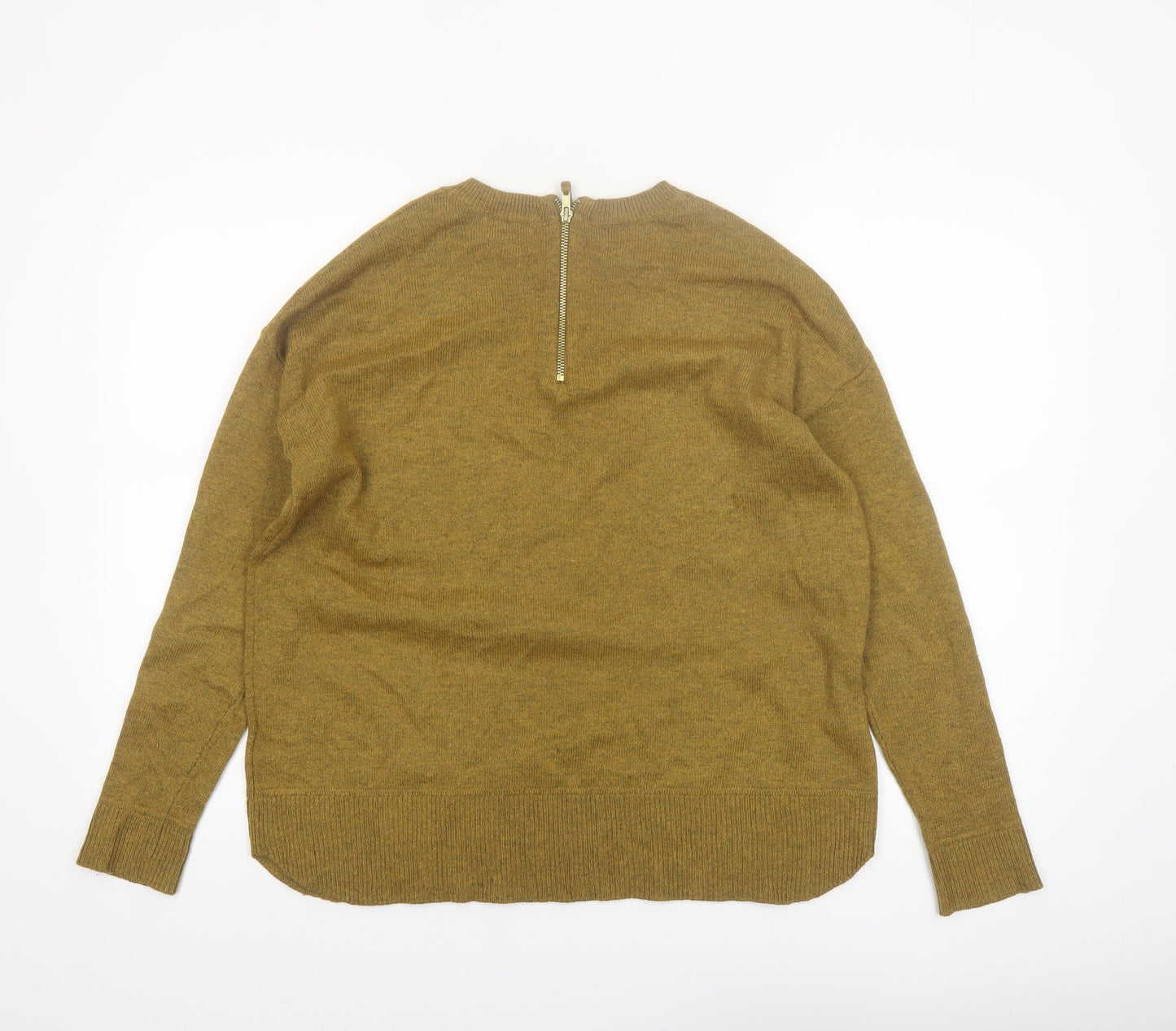 H&M Women Brown Wool Blend Crew Neck Pullover Jumper Size 8