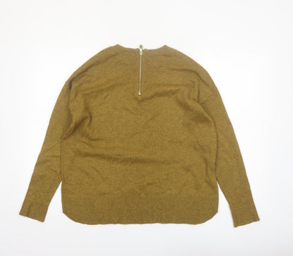 H&M Women Brown Wool Blend Crew Neck Pullover Jumper Size 8