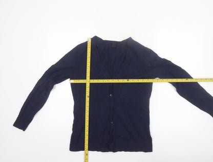 Gap Women's Blue Long Sleeve V-Neck Button Cardigan Size S