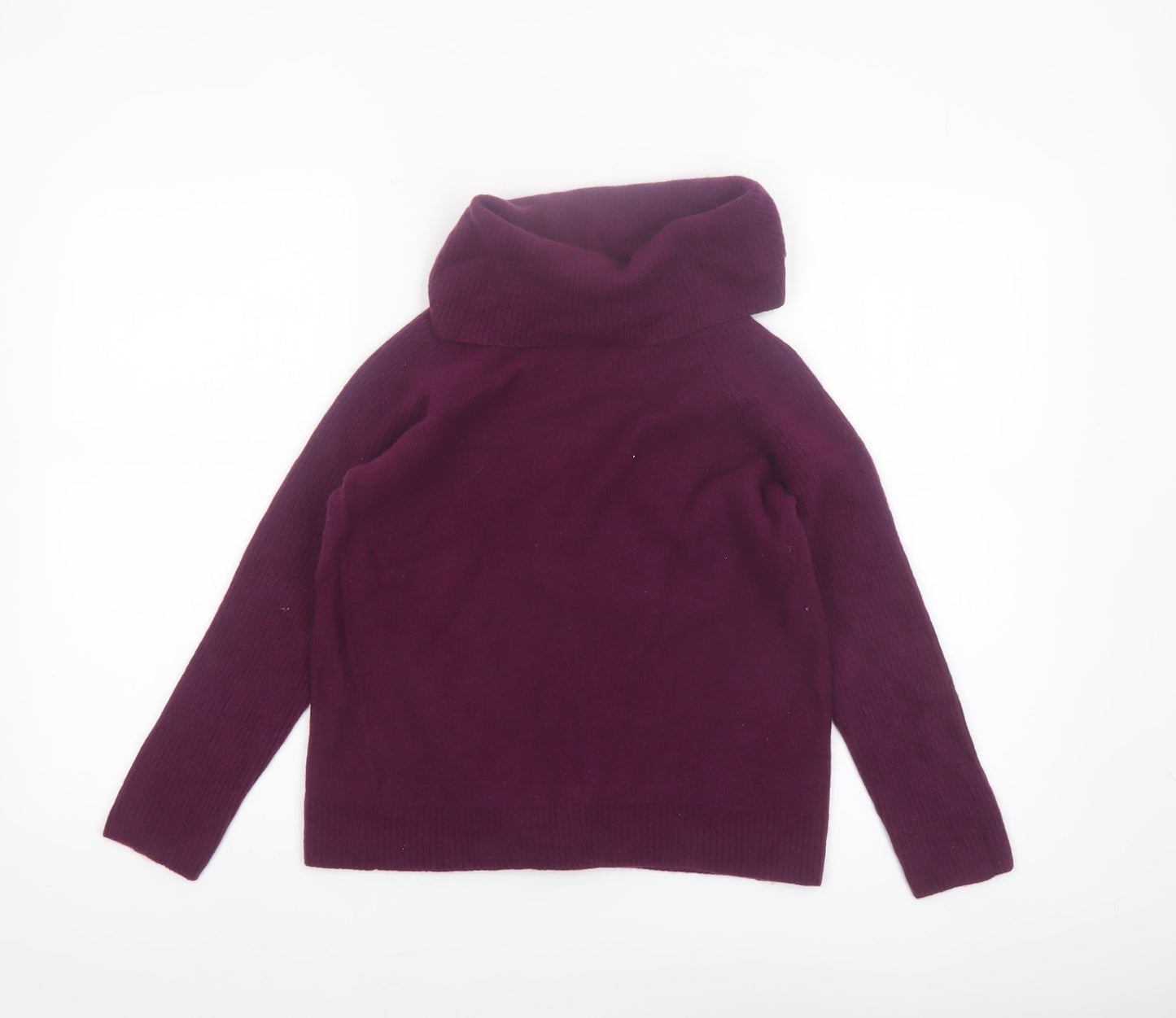 Bella di Notte Womens Purple Roll Neck Lambswool Jumper Size 12
