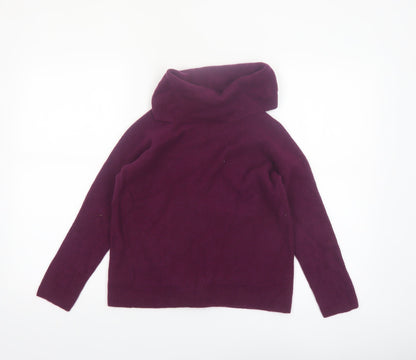Bella di Notte Womens Purple Roll Neck Lambswool Jumper Size 12