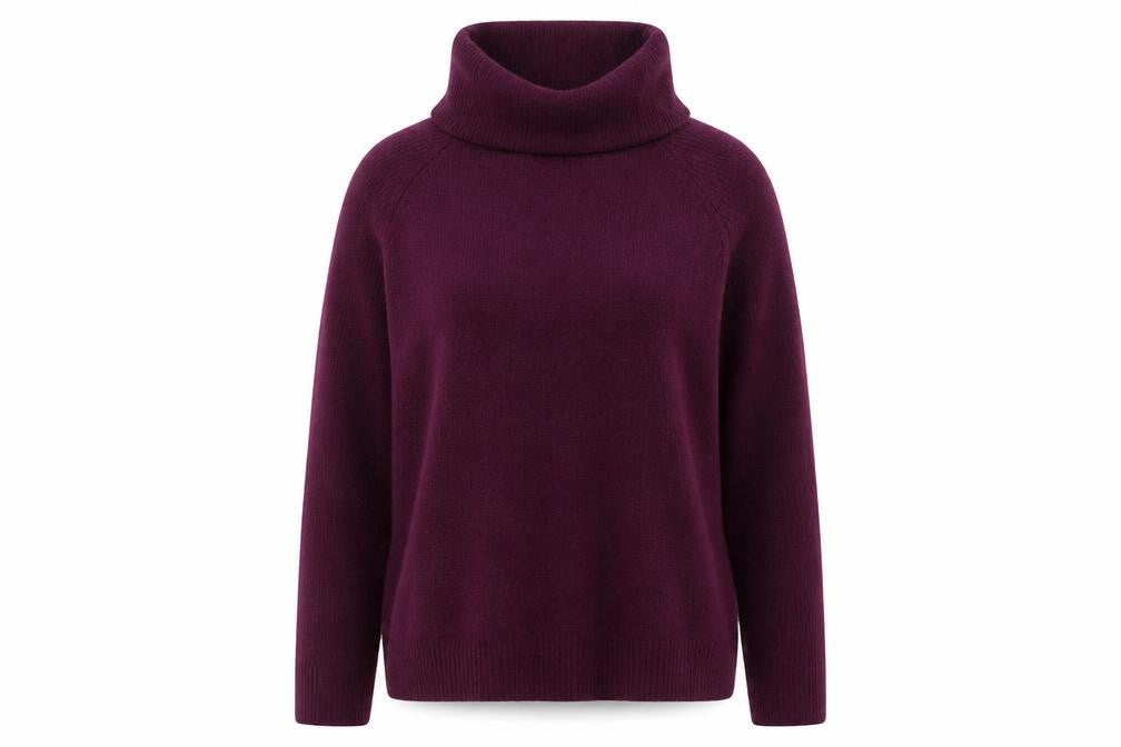 Bella di Notte Womens Purple Roll Neck Lambswool Jumper Size 12