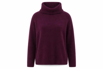 Bella di Notte Womens Purple Roll Neck Lambswool Jumper Size 12