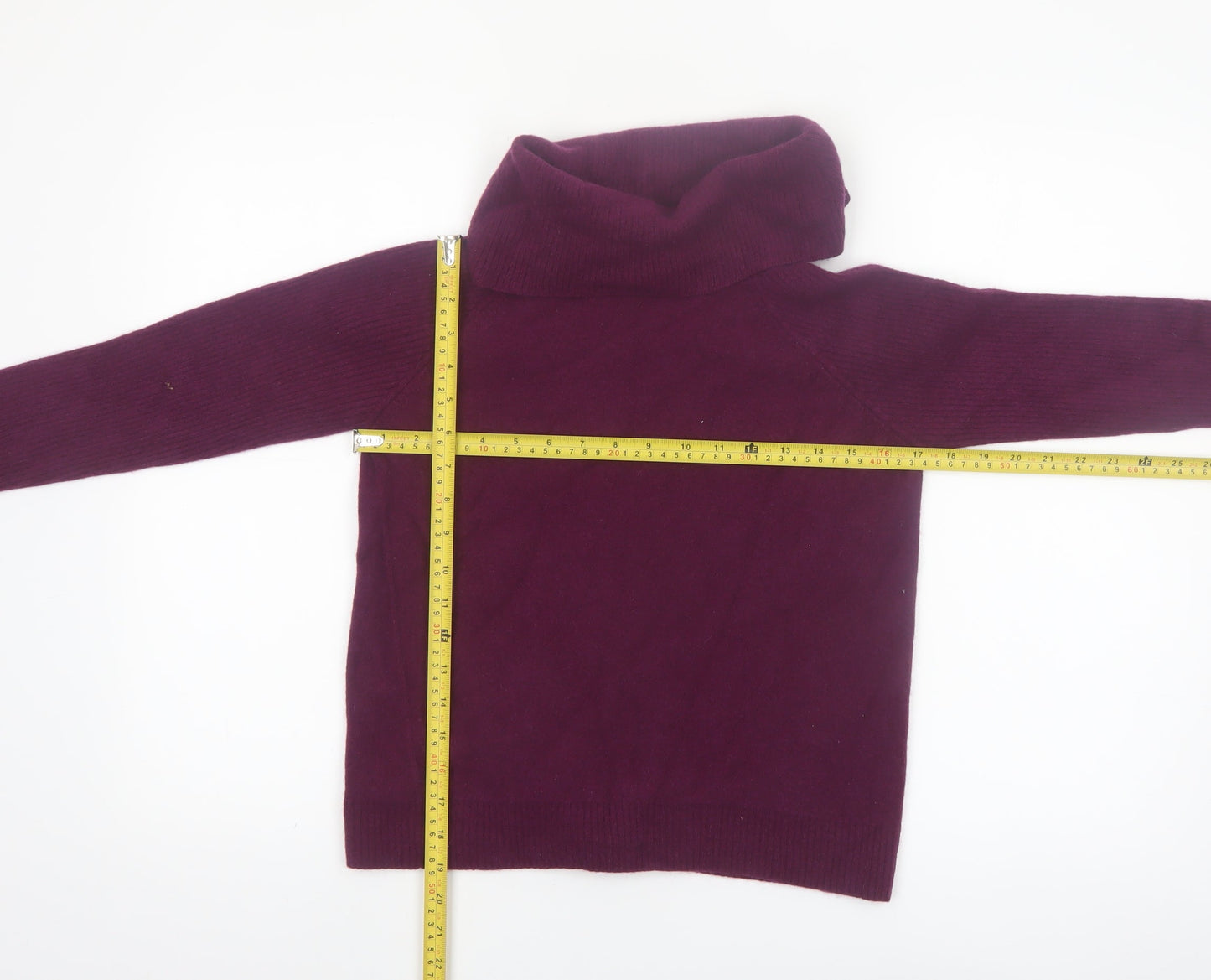Bella di Notte Womens Purple Roll Neck Lambswool Jumper Size 12