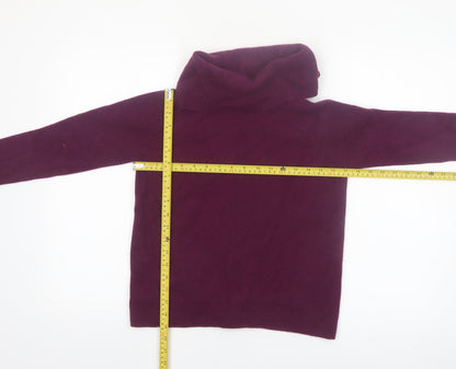 Bella di Notte Womens Purple Roll Neck Lambswool Jumper Size 12