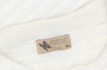 Katsuji Women's Ivory Long Sleeve Knit Cardigan M