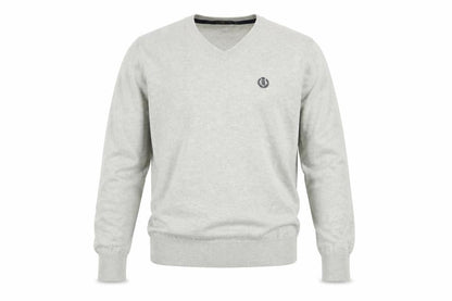 Henri Lloyd Men's Grey Cotton V-Neck Jumper Size S