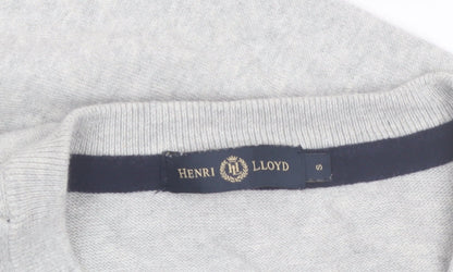 Henri Lloyd Men's Grey Cotton V-Neck Jumper Size S