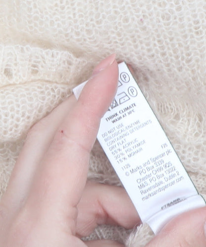 Marks and Spencer Per Una Women’s Beige Ruffle Knit Jumper XS
