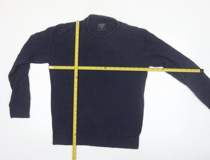 Abercrombie & Fitch Mens Blue Medium Waffle Knit Crew Neck Jumper