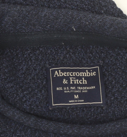 Abercrombie & Fitch Mens Blue Medium Waffle Knit Crew Neck Jumper