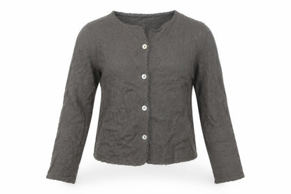 Jigsaw Women Brown Cardigan M Long Sleeve Knit Cotton Blend
