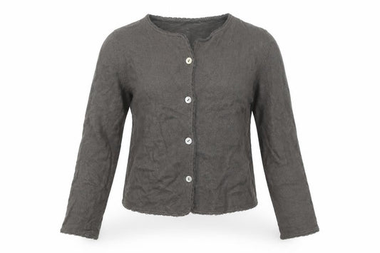 Jigsaw Women Brown Cardigan M Long Sleeve Knit Cotton Blend