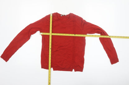 Whistles Women's Red Wool Blend Crew Neck Jumper Size 8