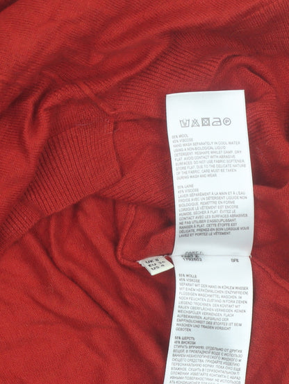 Whistles Women's Red Wool Blend Crew Neck Jumper Size 8
