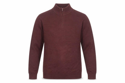 Marks & Spencer Men's Brown Medium 1/2 Zip High Neck Jumper
